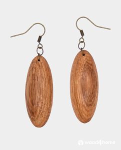 carved wooden earrings dangle ecofriendly jewelry from oak wood