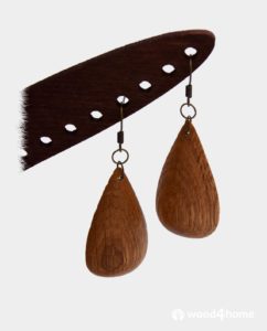 handmade wooden earrings drop shape wood jewelry gift woman