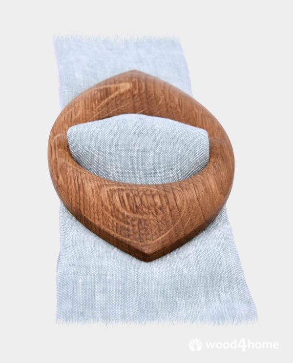 scarf brooch ring wooden oak