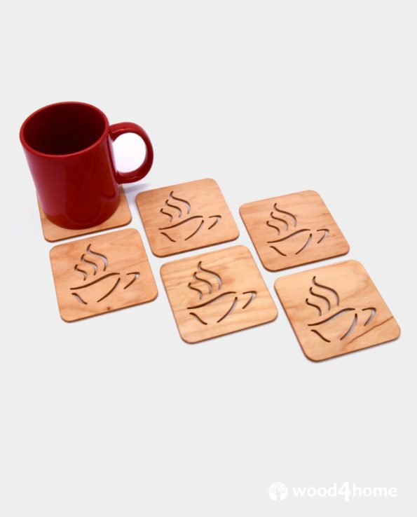 set of coasters with holder