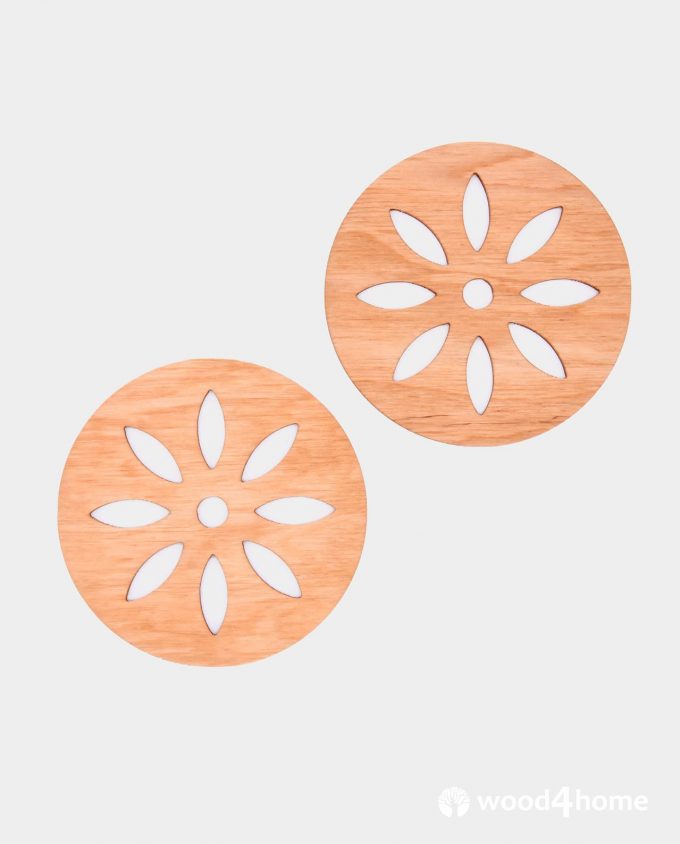 Set Drink Coasters Flower - Wood4home - Wooden Furnishings, Souvenirs ...